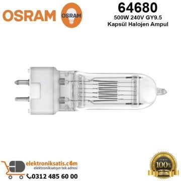 Osram 64680 500 Watt 240 Volt GY9.5 Kapsül Halojen Ampul
