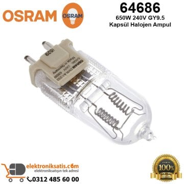 Osram 64686 650 Watt 230 Volt GY9.5 Kapsül Halojen Ampul