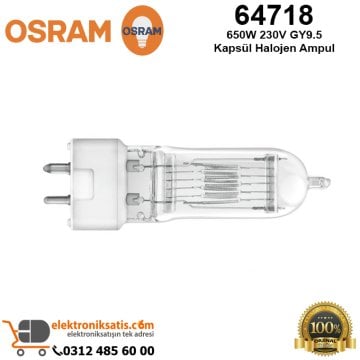 Osram 64718 650 Watt 230 Volt GY9.5 Kapsül Halojen Ampul