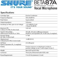 Shure BETA87A Vokal Mikrofon