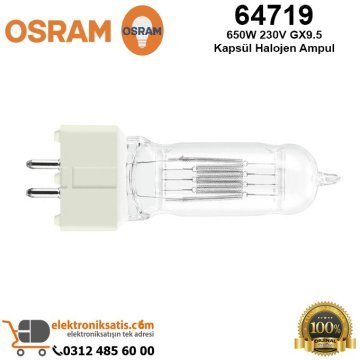 Osram 64719 650 Watt 230 Volt GX9.5 Kapsül Halojen Ampul