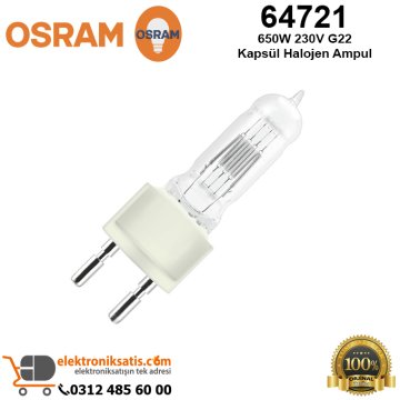 Osram 64721 650 Watt 230 Volt G22 Kapsül Halojen Ampul