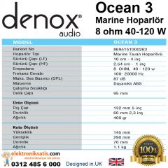 Denox Ocean 3 Marine Asma Tavan Hoparlörü
